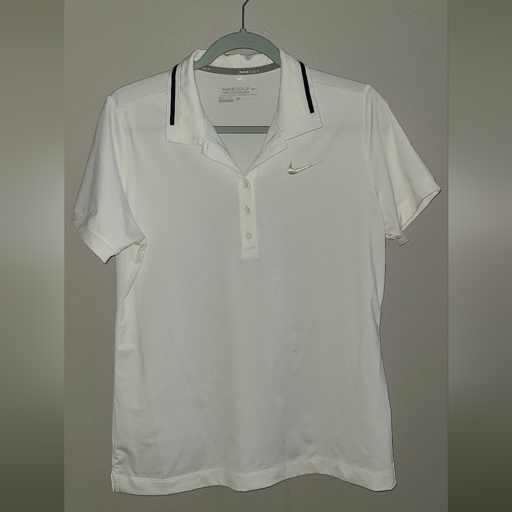 Nike Golf dri fit‎ white polo women's large